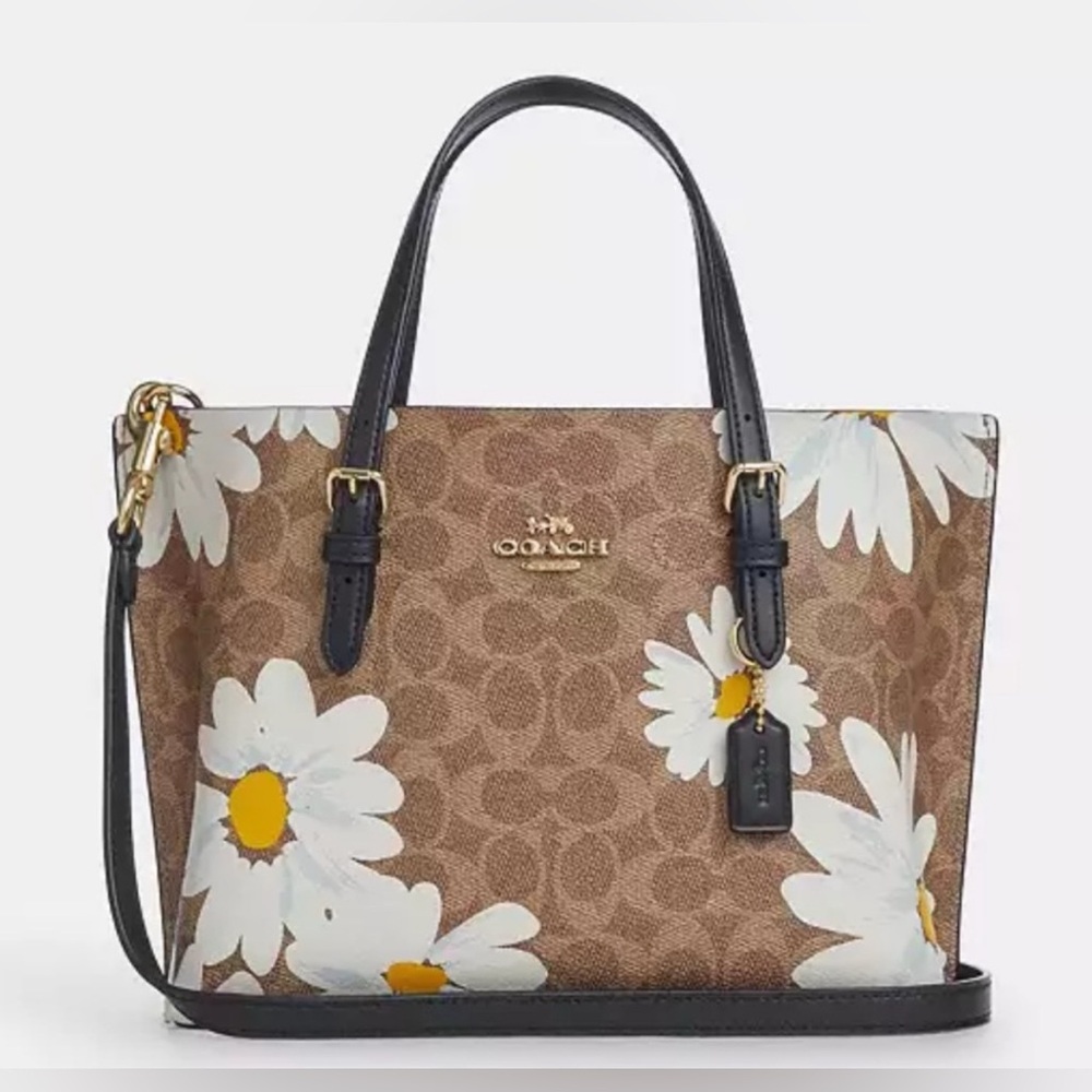 NWT Coach Mollie Tote Bag 25 In Signature Canvas With Floral Print
